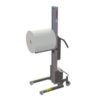 Push the lifter forward and insert the packing machine’s boom into the core of the reel. 

Your production process will now be fully ready to run in just a few minutes.